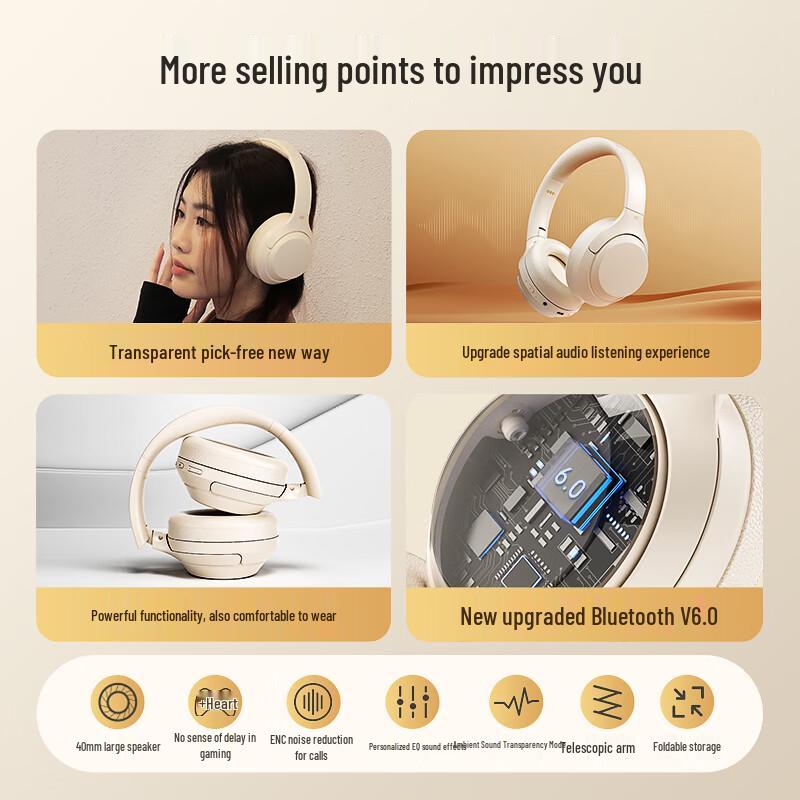 iKF T Series Wireless Bluetooth Over-Ear Headphones