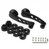 Black Window Door Winder Glass Handles Cranks Billet CNC Aluminum Manual Car Kit