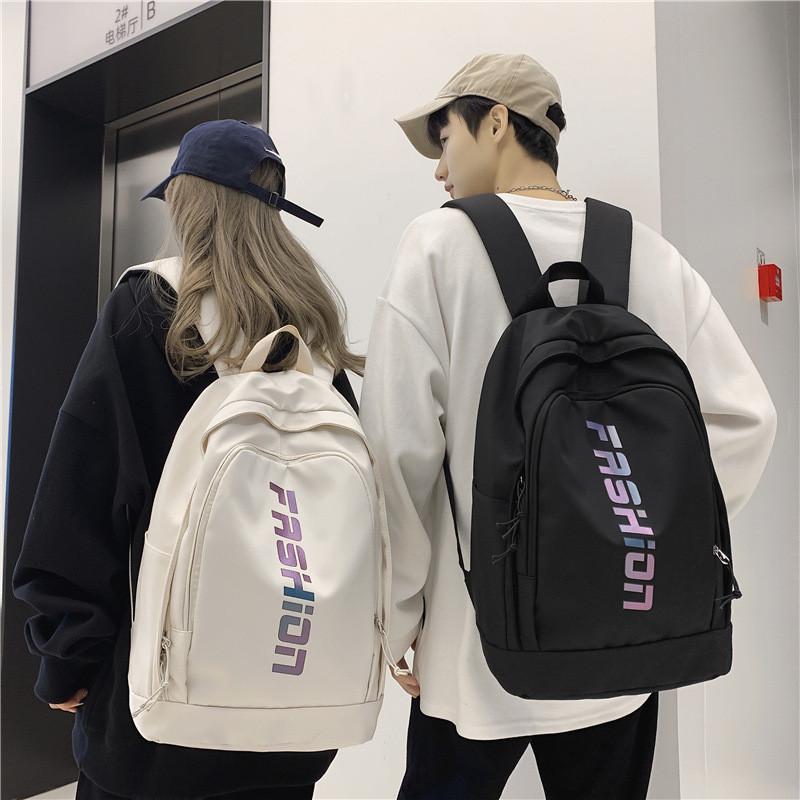 Simple Color Solid Letter Pattern Student Backpack For School And Use Daily