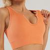 In Stock Fashion Seamless Knitting Thread Sexy Sports U Collar Vest Pants Yoga Clothes Fitness Suit