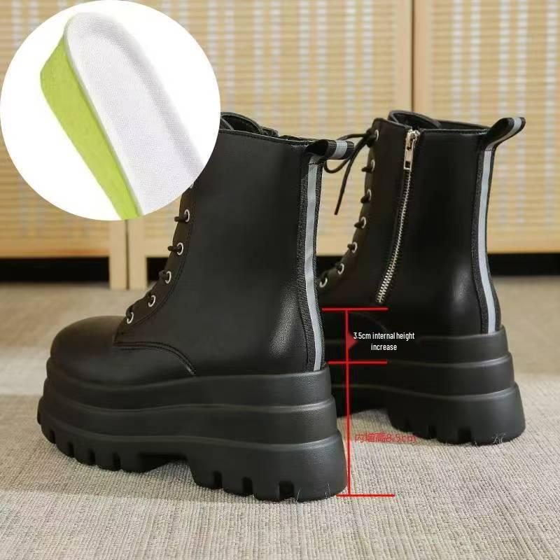 Anime Cosplay Dames Mid-Calf Martin Laarzen - 15cm Hoogte-Verhogend, Dikke Zool, Korte Stijl, Grote Maten Beschikbaar.