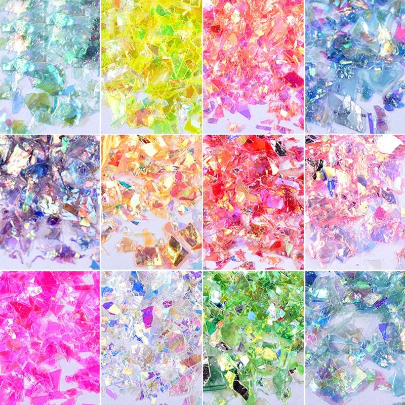 Resin Fillers 24/12 Candy Color Sequins Resin Jewelry Supply Iridescent Glitter Flakes for Resin Mold Jewelry Making