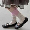 Thin Floral Leg Warmers Soft Breathable Mid Calf Socks New Footed Leg Warmers  Women Daily Wear