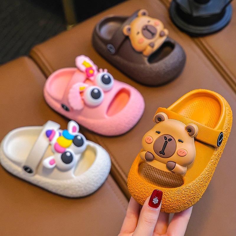 Children's Indoor Bath Slippers Soft Bot Summer Cartoon Anti-Slip Cute Kids Ower Slippers Comfortable Home