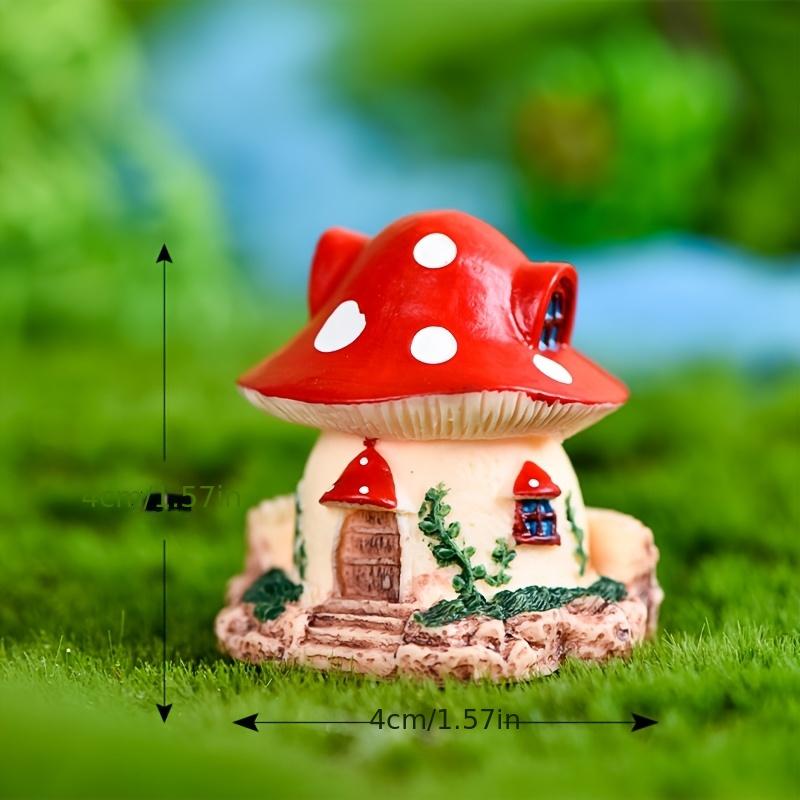 1pc of Mushroom House Miniature Ornament Resin Craft Villa House Dreamy Tale Decoration Accessory