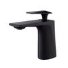 Modern Single-Hole Bathroom Faucet Thermostatic and Metered Black Brass Sink Mixer Tap with Ceramic Valve Core
