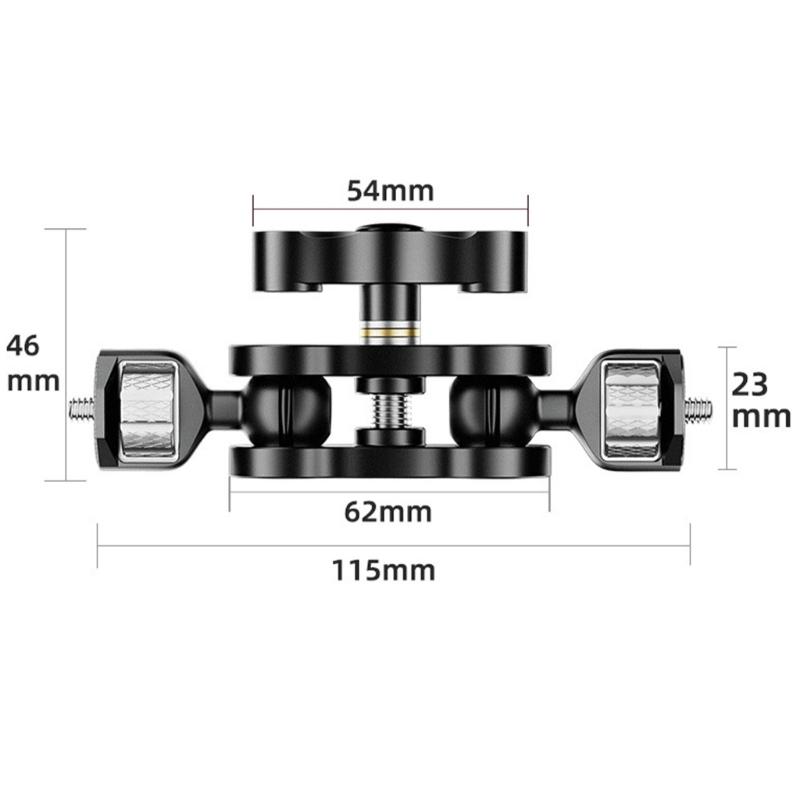 Adjustable Mount Arm with Double Ballheads 1/4in Screw for Cameras Monitors and LED Lights Aluminum Build