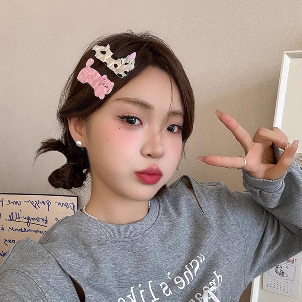 Cartoon Cute Puppy Headwear Kitty Hair Clip Acrylic Christmas Hairpins Sweet Animal Bangs Clip For Girls Hair Accessories