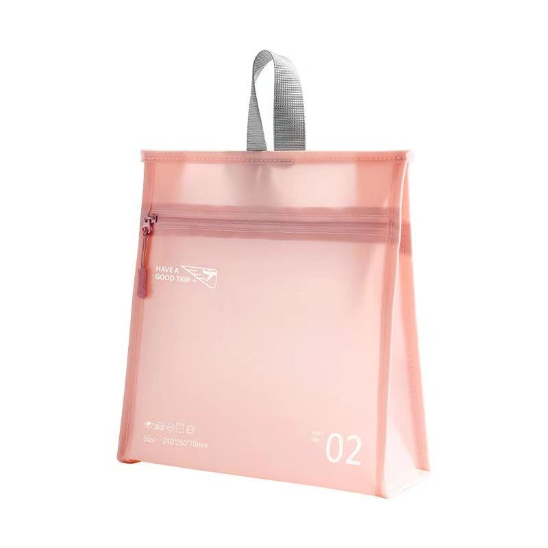 

New Jelly Series Vertical Makeup Bag, PVC Waterproof Storage Bag, Makeup Bag with Simple Plain Color Design