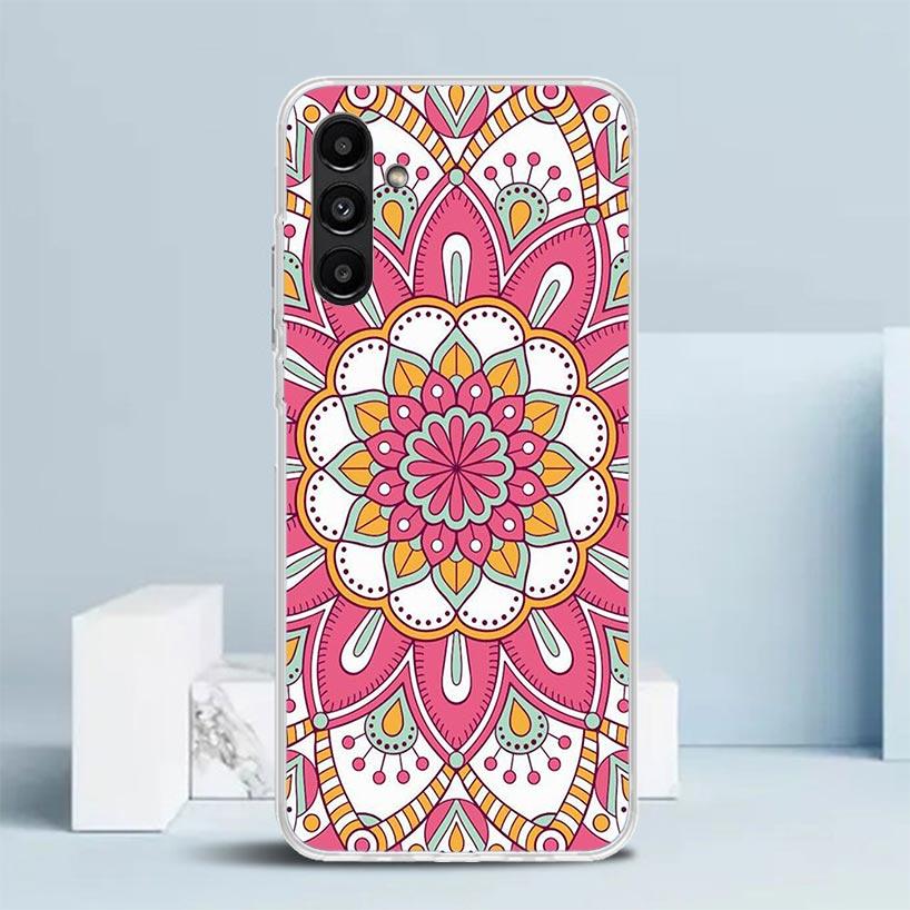 Totem Mandala Colorful Flower Phone Case For Samsung Galaxy A17 A37 A57 A16 A15 A14 A13 A56 A55 A54 A53 A36 A35 A34 A33 A26 A25
