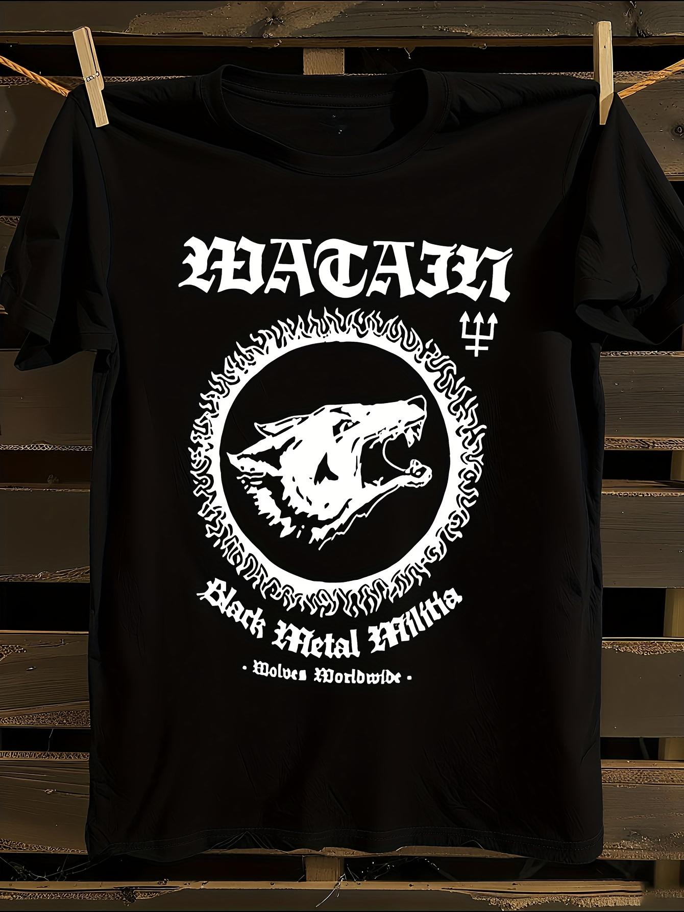 Watain Official Logo and Lettering Black Metal T-shirt S