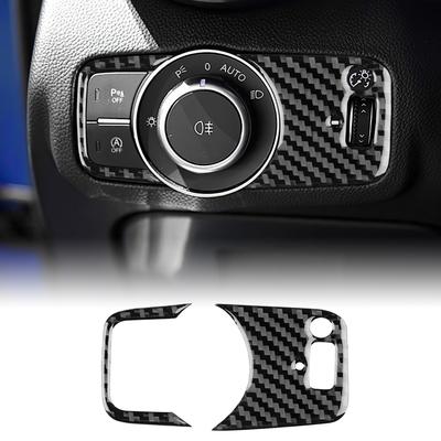 Carbon FIber Car Headlight Switch Button Panel Sticker For Alfa Romeo Giulia 2015 2016 For Stelvio 2017-2024 Interior Accessory