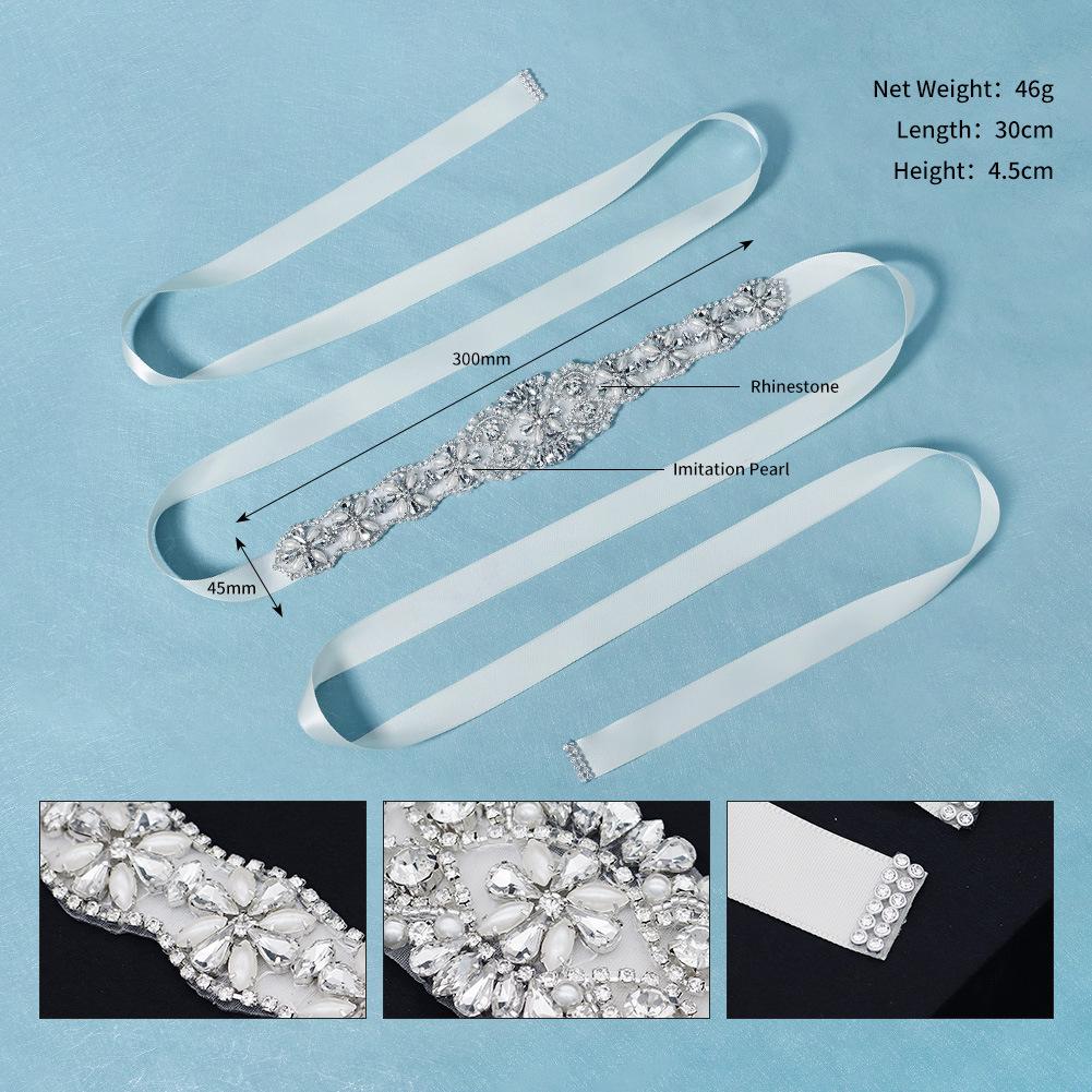 Elegant Rhinestone Pearl Bridal Belt for Wedding & Evening Dresses