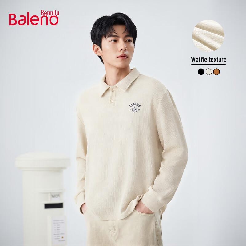 Baleno Men s Waffle Knit Long Sleeve Polo Shirt 3XL