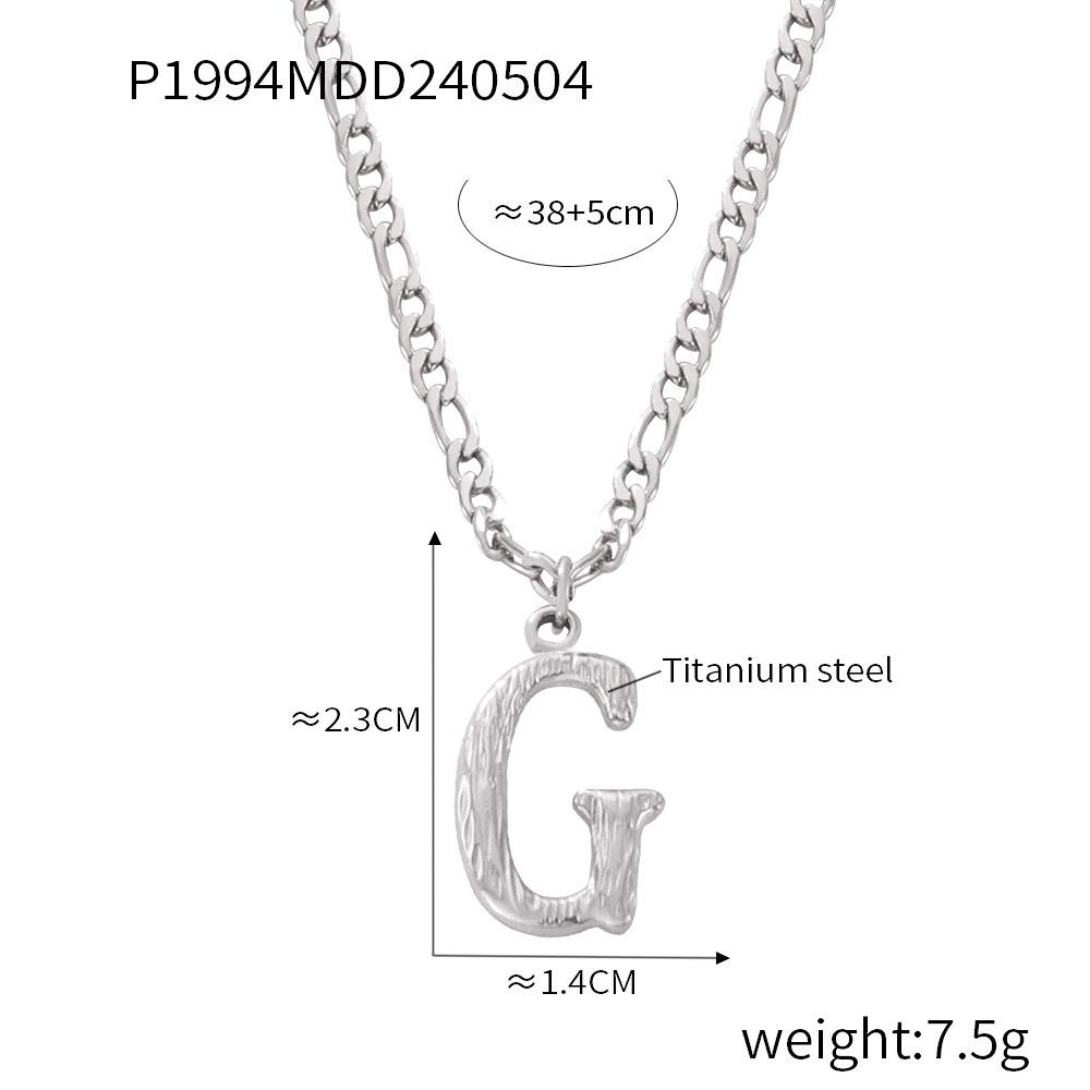 Simple Light Luxury Titanium Steel 26 Letter Necklace Niche Non-Fading Necklace Gold Tree Pattern Jewelry