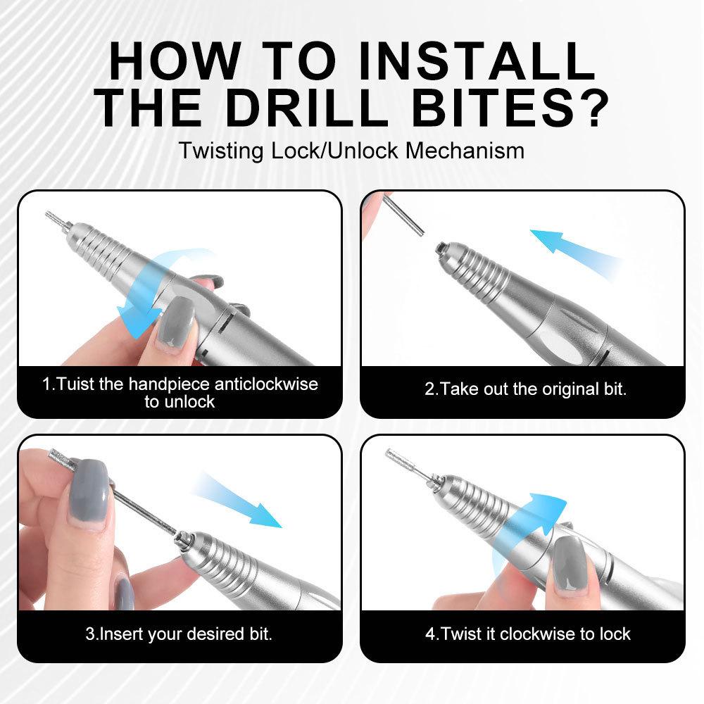 Nail Drill Handpiece Replacement Pen For Electric File Machine Portable Manicure Tool Without Motor Professional Nail Care Accessory