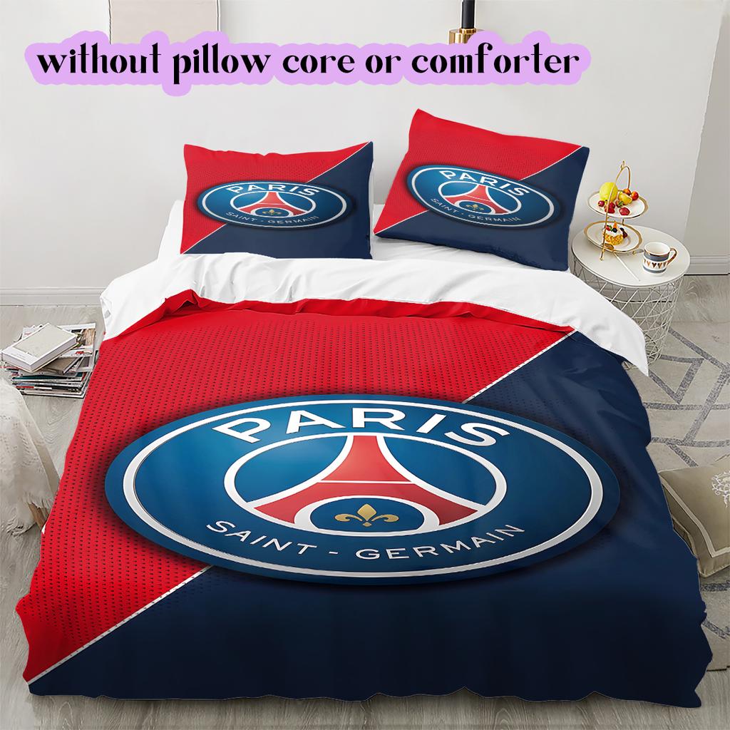 Football Red Blue Pattern Bedding Quilt Set Quilt Cover Pillowcase Home Decoration Birthday Gift (1 * duvet cover + 2 * pillowcase, without core)