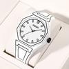 Trendlijn Horloge Stripfiguur Student Twee Dimensionaal Kwarts Horloge Kunst Design Persoonlijkheid Horloge Trend Horloge