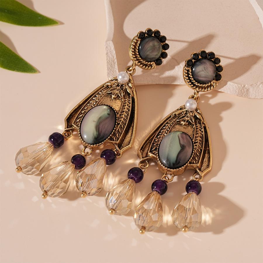 

Water Drop Earrings French Palace Style High-end Earrings for Women