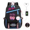 Children'S Schoolbag Contrasting Colors Neutral Leisure Travel Usb Backpack Animation Printing Primary And Secondary School Students