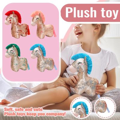 20cm Chinesisch- Satin Stoff Pferdehaar Plüschtier Puppe