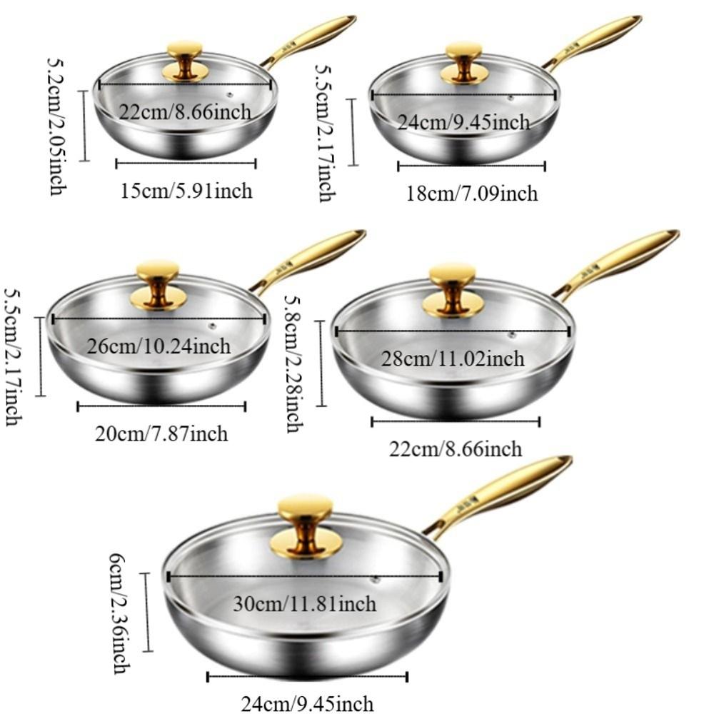 Universal Uncoated Frying Pan Non-stick Steak Skillets Household Cooking Pot  Stove