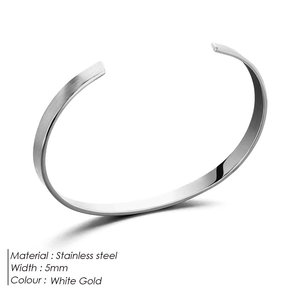 eManco Men's Stainless Steel Open Design Bracelet - European & American Fashion.
