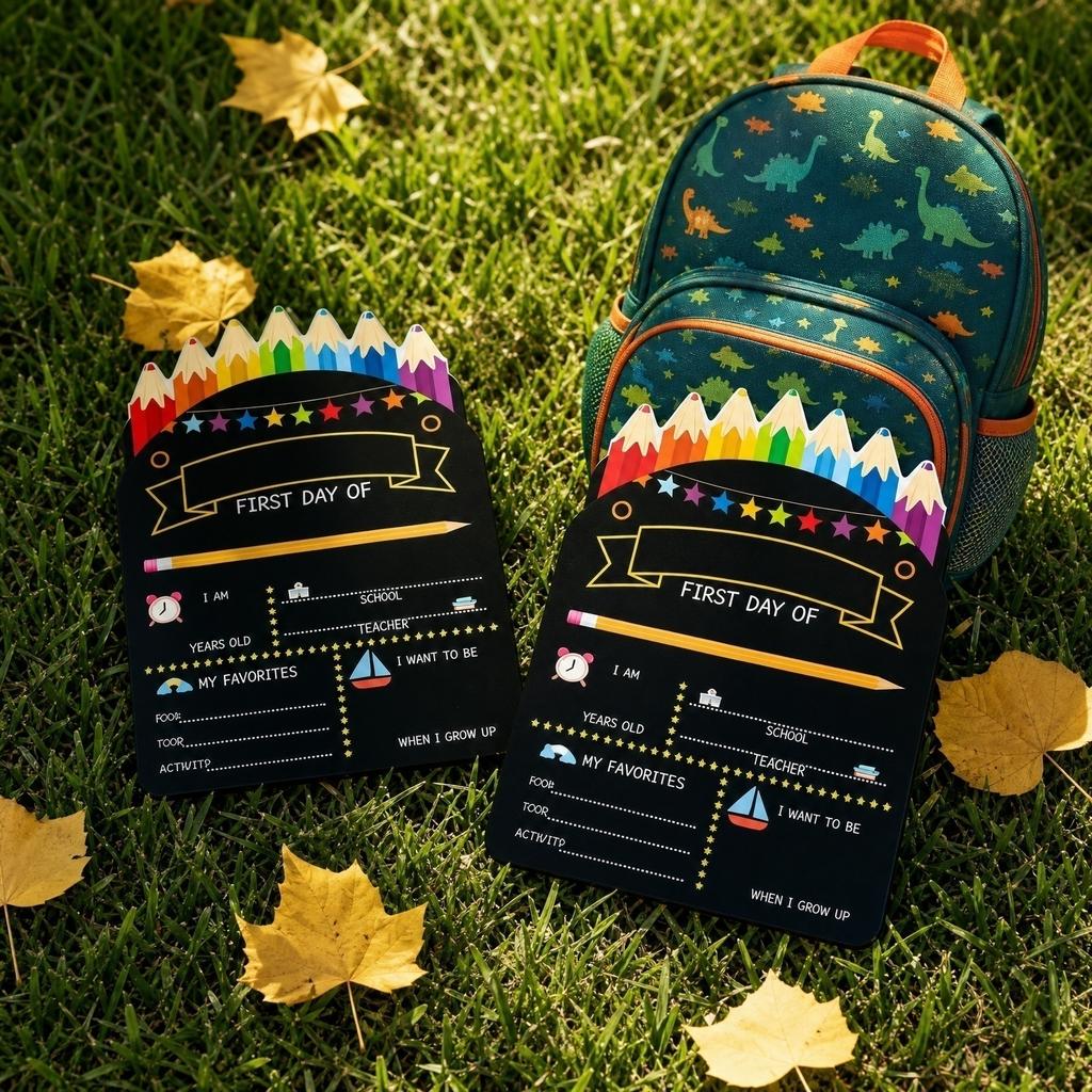 Double-Sided Printed Handheld Blackboard Sign Reusable Write- Board
