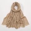 Fashion Cotton Viscose Scarf Wrinkle Plaid Pom Pom Fringe Shawls and Wraps Autumn Echarpe Pashmina Bufanda Muslim Sjaal 180*70Cm