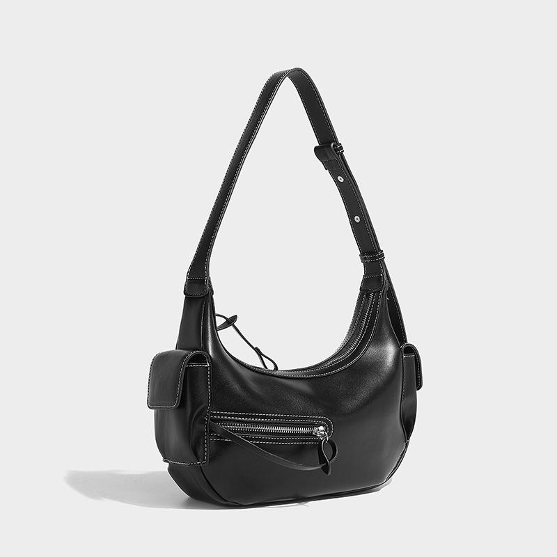 

2025 Весна Лето Новая Нишевый Дизайн Мода Сумка Под Мышку Трендовая Сумка Через Плечо Высококачественная Ручная Сумка Полумесяц Женская Сумка чёрный