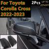 ABS Carbon Fiber Side Door Rearview Mirror Cover Trim Cap Decor Shell For Toyota Corolla Cross 2022 2023