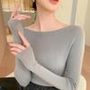 2025 Women's 100% Wool Seamless Slim Fit One-Shoulder Fine Knit Sweater, Machine Washable, 18 Gauge Yangzi Yarn