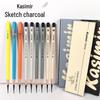 Casimir Charcoal Art Sketching Pencil Set: Extra Soft, Medium, and Hard Charcoal Pencils with Drawing Brush