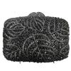 White Clear Crystal Evening Wedding Bag Big Leaves Rhinestone Women Bridal Formal Clutches Lady Party Dinner Handbag Prom Purses