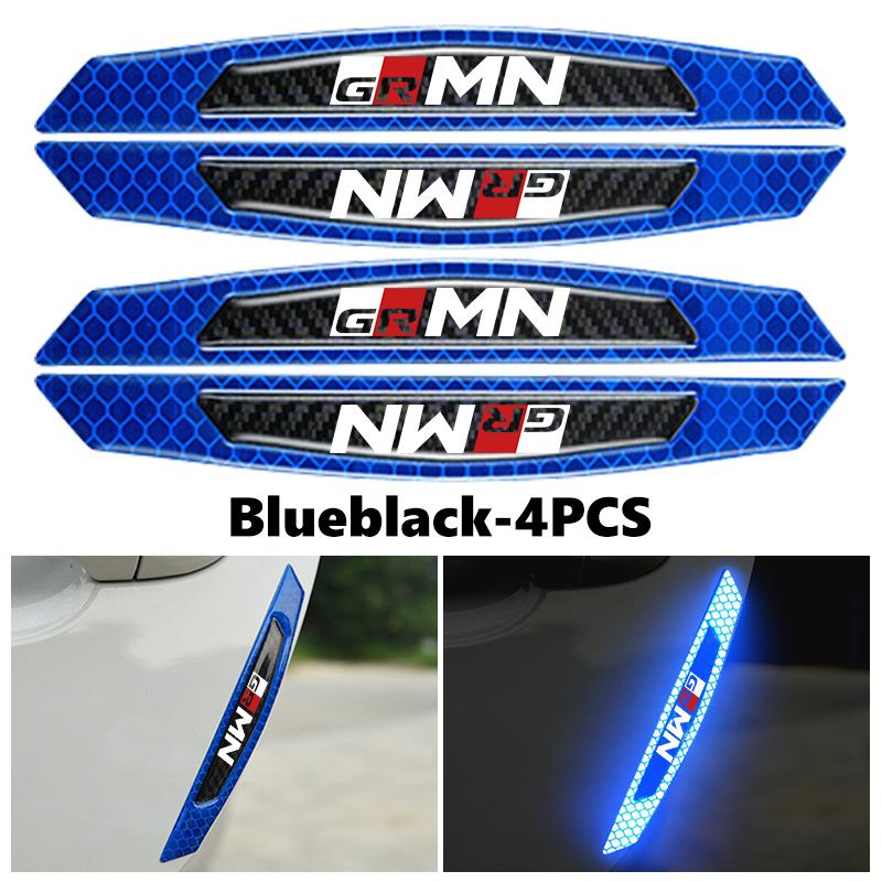 For Toyota 4Pcs Car Door Sticker Safety Warning Reflective Sticker Auto Accessories GRsport Yaris Corolla Rav4 CHR Auris Cruiser