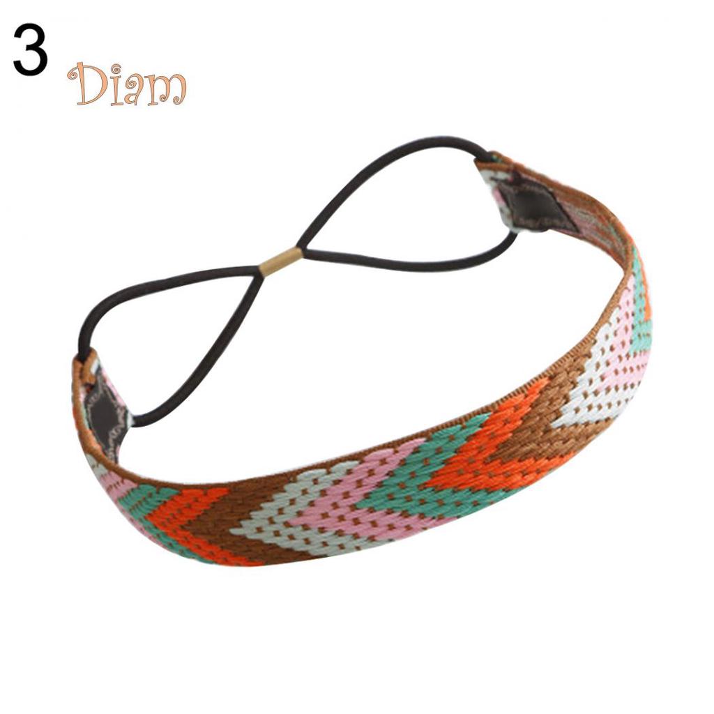 Tenfyer Ethno-Stil Boho Damen elastische geflochtene Stirnbänder Kopfbedeckung Haarband Zubehör