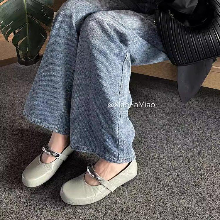[Youshilai] Nischenliterarischer und künstlerischer Stil Mary Jane Schuhe mit flachem Boden Damen 2025 Europäische Station runde Zehe Retro-Temperament Einzelne Schuhe
