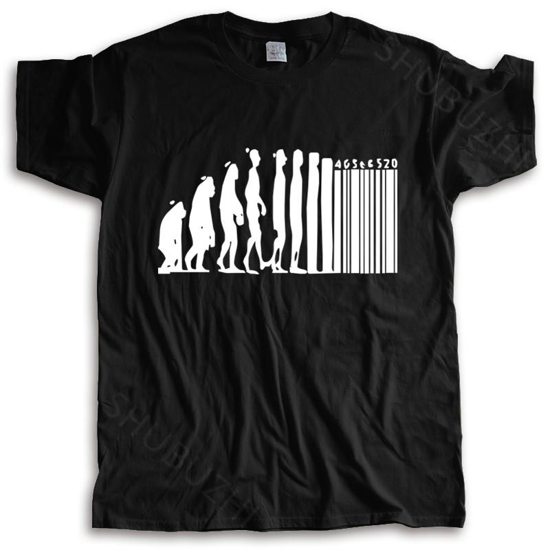 Human Evolution Banksy Mankind Monkey Barcode Capitalism Anarchy New T Shirt Black Tops for Men Retro T Shirts Fashion Tee-sh... S разноцветный