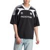 adidas Trefoil Logo Loose Fit V-Neck Soccer Jersey Men Tops Black IW3635
