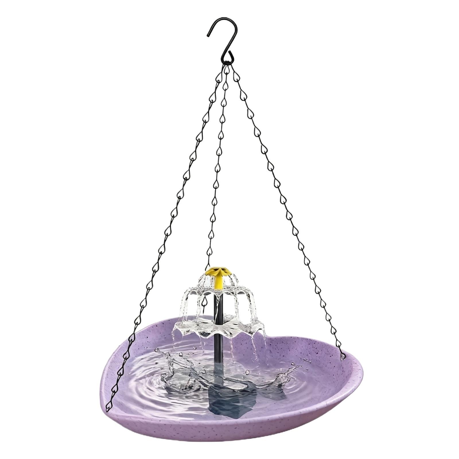 

Outdoor Courtyard Solar Heart-shaped Bird Bath Garden Decoration One Size фиолетовый