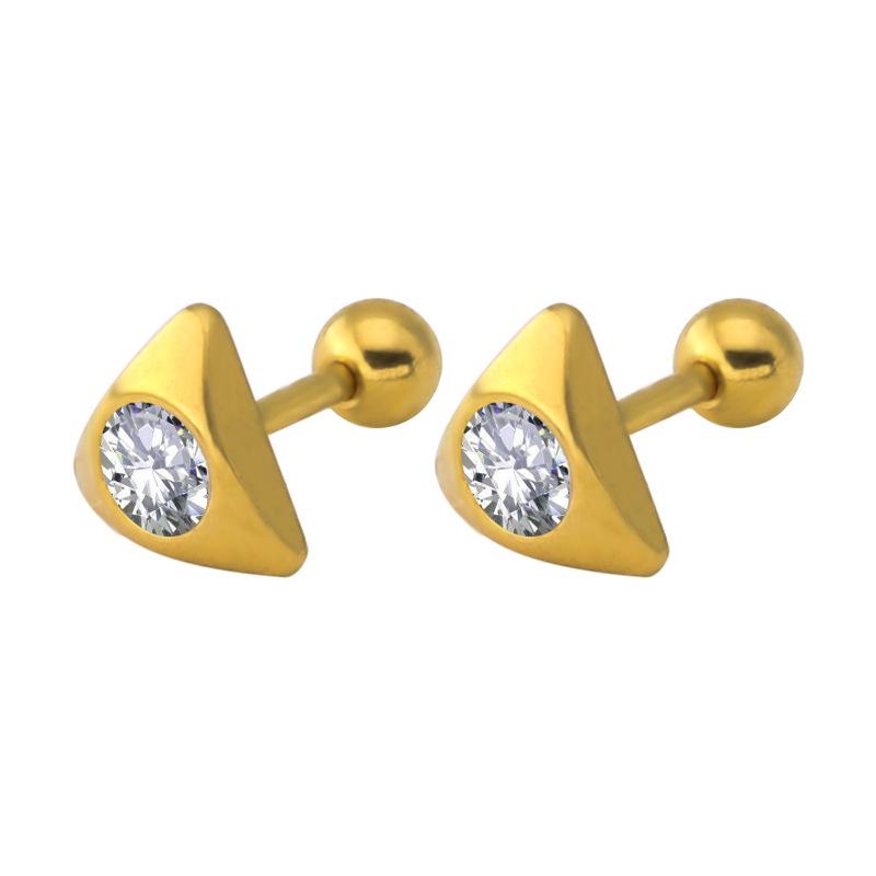 Minimalistische japanische & koreanische Stern Titanstahl Zirkon Ohrstecker für Knorpelpiercing