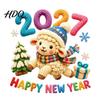 Knitted Wool Texture Decals Chinese New Year Window Stickers 2027 Goat Static Clings Reusable Festive Glass Clings Crochet Knit Lamb Decals