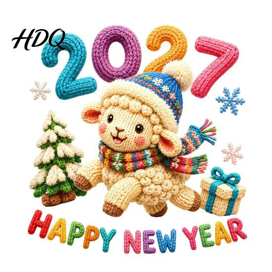 Knitted Wool Texture Decals Chinese New Year Window Stickers 2027 Goat Static Clings Reusable Festive Glass Clings Crochet Knit Lamb Decals