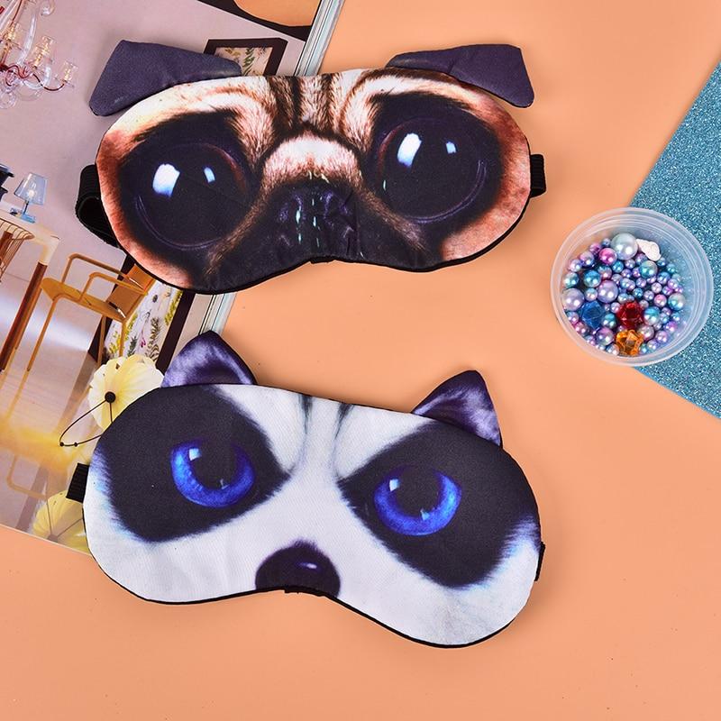 Cute Cat Dog Sleep Mask Natural Sleeping Eye Shade Cover Eye Mask Soft Blindfold Eye Patch Sleep Eyeshade Eye Cover
