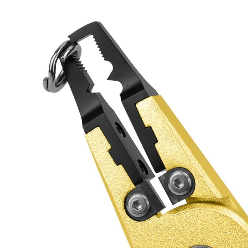 Fishing Plier Fishing Multitool Pliers Multifunction Braided Fishing Line Cutter Rings Opener with Sheath Coiled Lanyard
