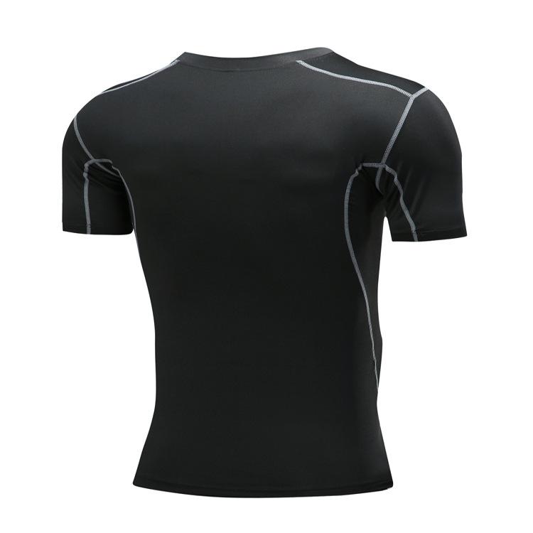 Men's Quick-Dry Compression Running T-Shirt - Breathable, Sweat-Wicking, Elastic Fit for Outdoor Sports and Gym Training