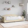 Vidaxl Sofa Z Materacem Do Spania, Kremowa, 90X200 Cm, Tkanina