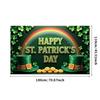 St Patricks Day Backdrop Banner Leprechaun Hat Shamrock Party Background Celebration Photography Props Event Supplies Decoration