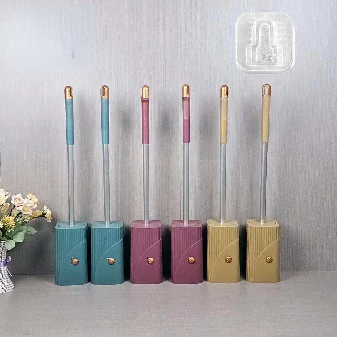 

Toilet Brush Set with Holder, 360° Cleaning & No Drill Wall Mount, Space-Saving Bathroom Organizer 1 piece in random color