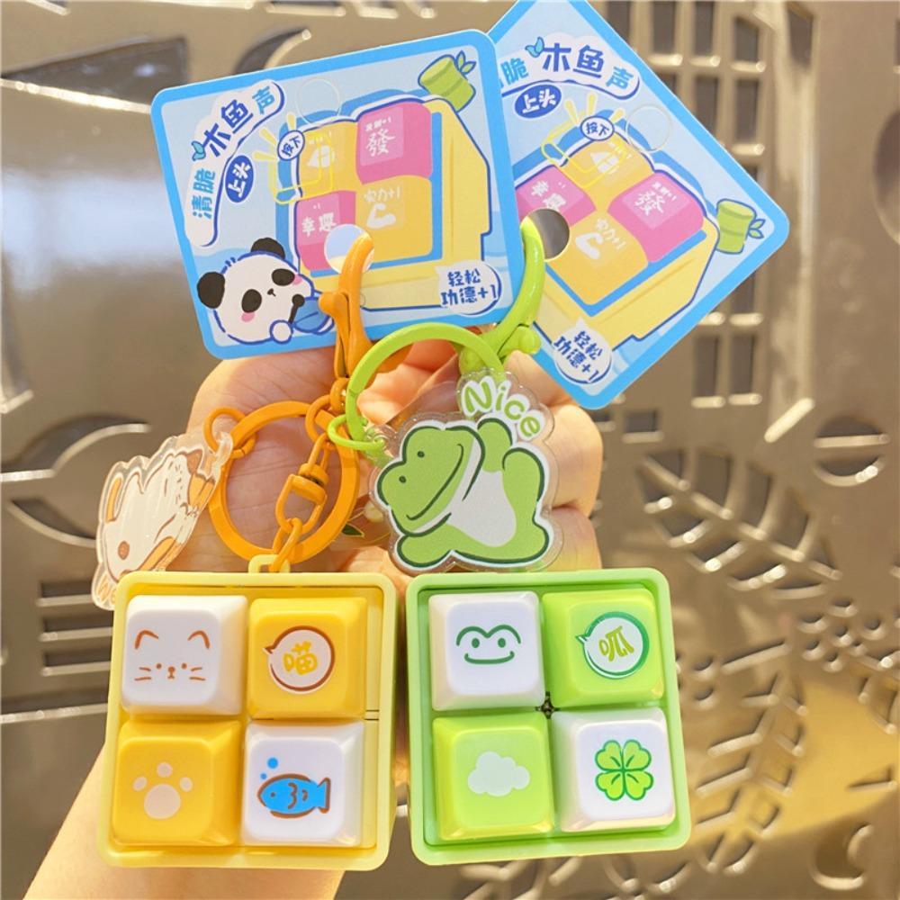 Luminous Mechanical Keyboard Keychain Animal Fingertip Button Key Ring  Fun Gifts